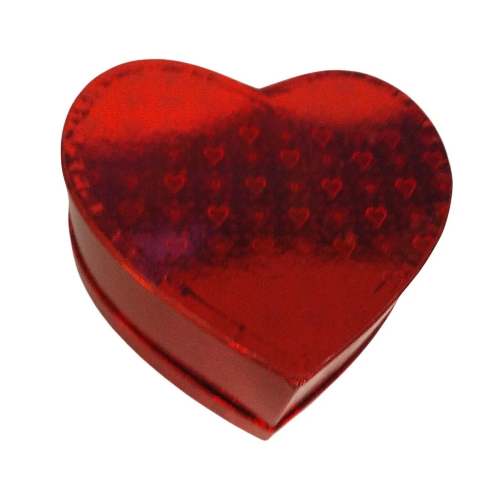Just For You Glossy Red Heart Gift Box Reflective Wedding Favor Bouquet Romance